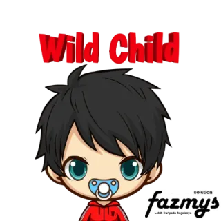 🤣 Wild Child bambino selvaggio, cartone animato, bambino, ciuccio, bambino, neonato, marachella telegram sticker