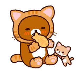 🍢 แมว, น่ารัก, ปลา, สัตว์, คาวาอิ, สติกเกอร์ telegram sticker