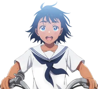 🚴 аниме, девушка, мультфильм, персонаж, голубые волосы telegram sticker