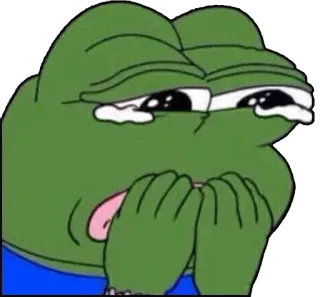 😢 Pepe the Frog Pepe, Kikker, Meme, Huilend, Verdrietig telegram sticker