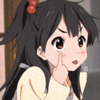 😝 anime, dedo corazón, chica, dibujo animado telegram sticker