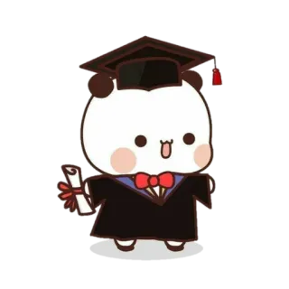 🎓️ Gấu trúc, Tốt nghiệp, Dễ thương, Học thuật, Bằng cấp, Lễ kỷ niệm telegram sticker