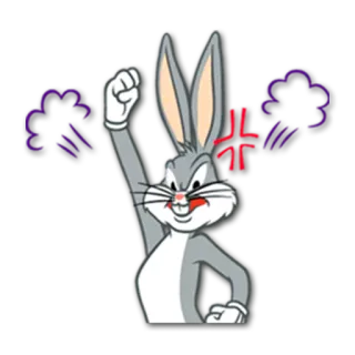 💢 Bugs Bunny cartoon, angry, Bugs Bunny, Looney Tunes, animation telegram sticker