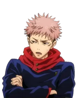 😒 Yuji Itadori Jujutsu Kaisen Anime, Manga, Personaje, Jujutsu Kaisen, Yuji Itadori, Chico, Pelo Rosa whatsapp sticker