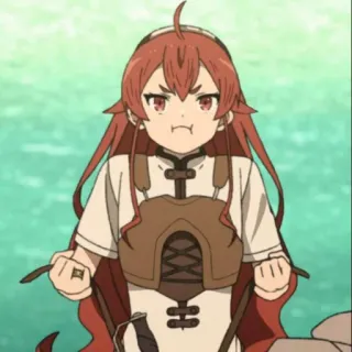 😾 Eris Boreas Greyrat Mushoku Tensei Anime, rood haar, Tsundere, magiër, schattig, Mushoku Tensei, Eris telegram sticker