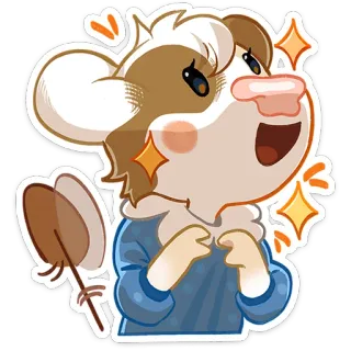 ⭐ 동물, 귀여운, 만화, 신나는, 반짝이, 행복한 telegram sticker