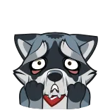 😩 raton laveur, triste, mignon, animal, dessin animé, émotions telegram sticker