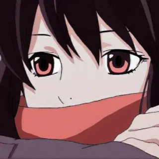 💕 Anime, Mädchen, Augen, Rot telegram sticker