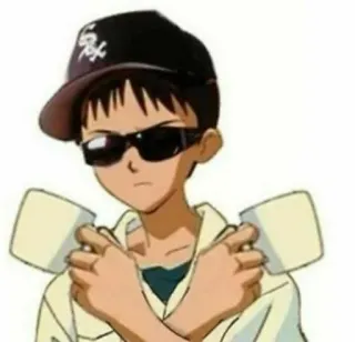 😎 Shinji Ikari Neon Genesis Evangelion Anime, Shinji Ikari, Evangelion, Sonnenbrille, Cartoon, Charakter telegram sticker