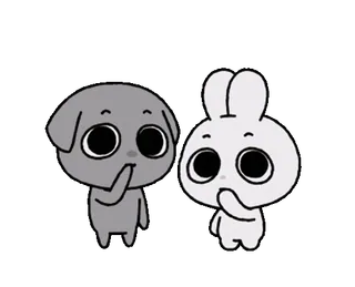 🐭 cute, animals, cartoon, dog, rabbit, animation whatsapp sticker