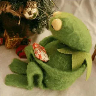 💚 Kermit Kermit the Frog, Muppets, Christmas, ornaments, gifts, holidays, present telegram sticker