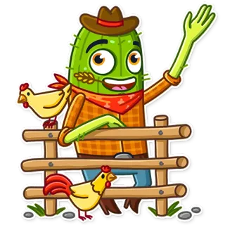 Cowboy Cactus whatsapp stickers