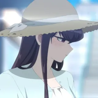 🪁 Komi Shouko Komi Can't Communicate Anime, Komi não consegue se comunicar, Komi Shouko, Fofa, Garota, Chapéu telegram sticker