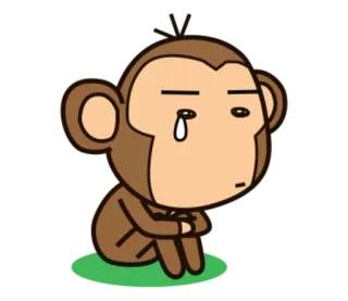 🐵 ลิง, การ์ตูน, สัตว์, ร้องไห้, เศร้า telegram sticker