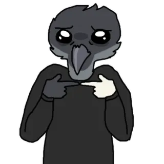 👉 cartone animato, uccello, anime, timido, personaggio, carino telegram sticker