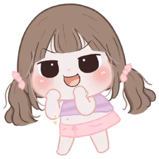 🐤 стикер, мультфильм, девушка, милый, аниме telegram sticker