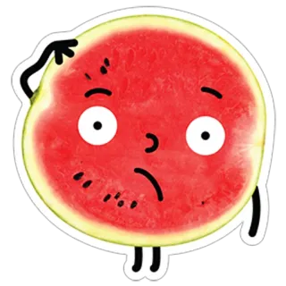 😭 arbuz, owoc, kreskówka, naklejka whatsapp sticker