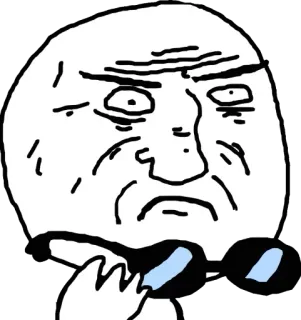 😳 Meme, genervt, wütend, Gesicht, Brille telegram sticker