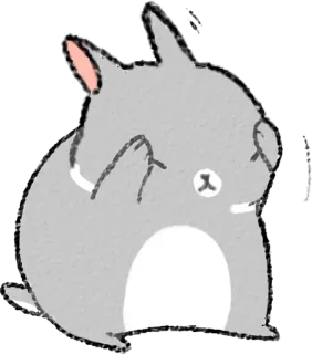 😓 Hase, Kaninchen, süß, Tier, Illustration, Aufkleber telegram sticker