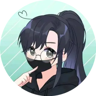❤️ anime, girl, cute, cartoon, mask telegram sticker