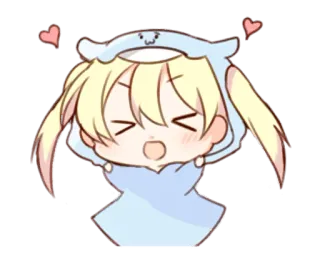 🤗 アニメ, 漫画, かわいい, 可愛い, ちび, ハート, うさぎ telegram sticker