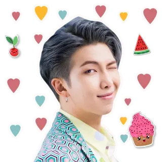 😉 RM RM, K-Pop, BTS, певец, артист, портрет whatsapp sticker