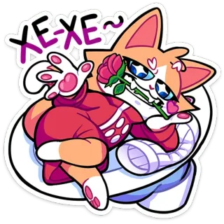 🌹 XE-XE~ cat, rose, animal, kawaii, cute, sticker telegram sticker