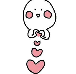 💗 cute, kawaii, heart, love, blob, pink, cartoon telegram sticker