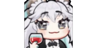 🍷 Anime, Maid, Bebida, Fofo, Desenho animado, Chibi telegram sticker