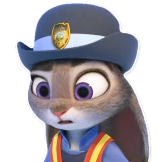 😯 Judy Hopps Zootopia lapin, police, dessin animé, Disney, policier whatsapp sticker