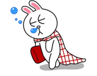 🤒 Brown сонный, кролик, мультфильм, персонаж, милый, животное, отдых whatsapp sticker