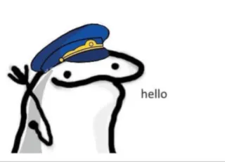 👮‍♂ hello hello, stick figure, hat, flork telegram sticker