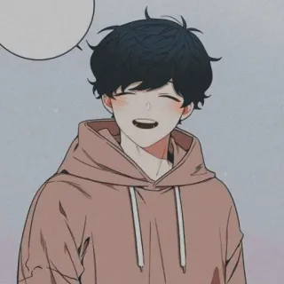 😄 Anime, Lindo, Sonriendo, Personaje, Chico, Ilustración telegram sticker