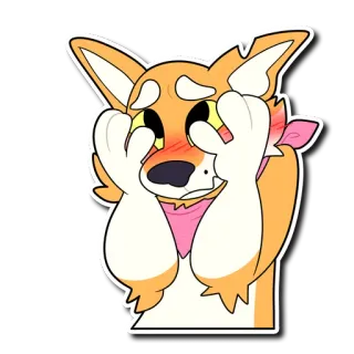 😳 pies, słodki, corgi, zwierzę, zwierzę domowe, kawaii telegram sticker