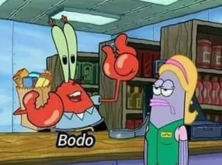 😀 Bodo Kreskówka, Spongebob, Pan Krab, Animacja, Śmieszne, Meme telegram sticker