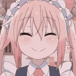🐉 Tohru Miss Kobayashi's Dragon Maid anime, dragon, maid, cute, smile, tohru, miss kobayashi's dragon maid telegram sticker