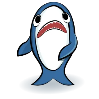 😶 tiburón, dibujos animados, divertido, pegatina, animal, pez, lindo telegram sticker