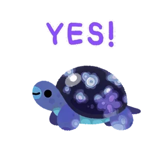 ✨ YES! żółw, tak, słodki, zwierzę telegram sticker
