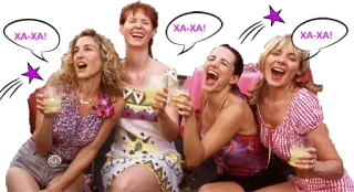 😂 XA-XA! mulheres, bebidas, rindo, amigos whatsapp sticker