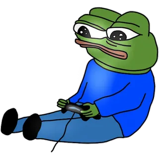 🎮 Pepe the Frog Pepe de Kikker, Meme, Gaming, Kikker, Internetcultuur telegram sticker