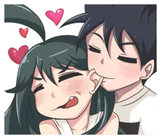 😍 love, couple, cartoon, romance, affection telegram sticker
