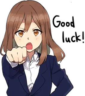 🤞 Good luck! anime, dibujos animados, buena suerte, ánimo, positivo whatsapp sticker