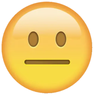 😐 emoji, expressionless, yellow, face telegram sticker