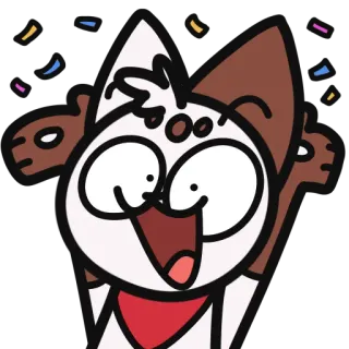 🎉 猫, 漫画, お祝い, 紙吹雪, 幸せ, 面白い, 可愛い telegram sticker