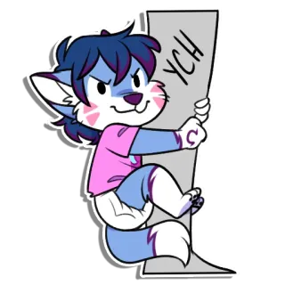 😆 YCH furry, cartoon, animal, illustration, cute telegram sticker