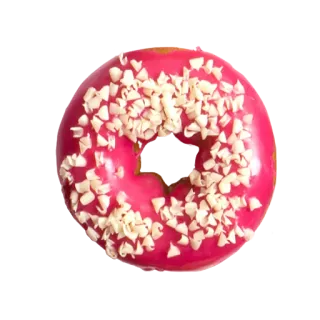 🍩 donat, merah muda, meses, makanan, hidangan penutup, manis telegram sticker