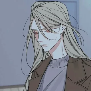 🧬 hombre, anime, pelo largo, retrato telegram sticker