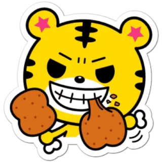😈 tigre, cartone animato, animale, personaggio, sticker, kawaii, carino telegram sticker