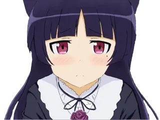 😣 Anime, Lucu, Gadis, Telinga kucing, Kawaii telegram sticker