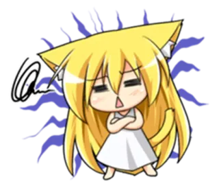 😡 อนิเมะ, สาวแมว, จิบิ, น่ารัก, การ์ตูน telegram sticker